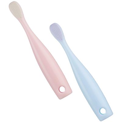 HOOTNEE 2pcs Tooth Brush Soft Bristle Extra Fine for Boy Girl Ergonomic Handle Comfortable Grip Adorable Teeth Brush Red Blue Non-Toxic Material Gum Care Training