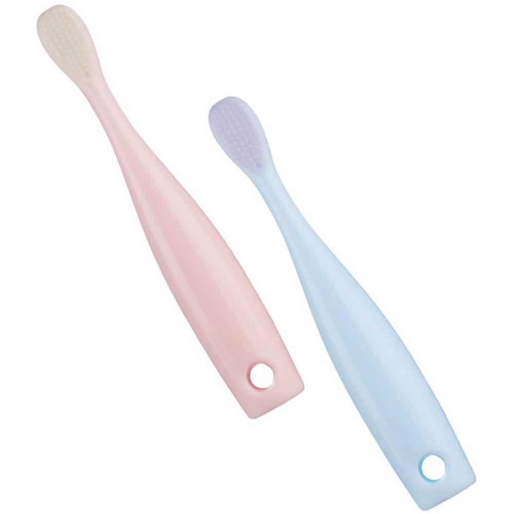 HOOTNEE 2pcs Tooth Brush Soft Bristle Extra Fine for Boy Girl Ergonomic Handle Comfortable Grip Adorable Teeth Brush Red Blue Non-Toxic Material Gum Care Training