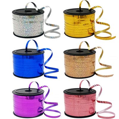 Decorative Curly Ribbon for Gift Wrapping, Party Balloon Decoration (Metallic Gold Silver Red Green)