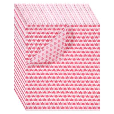 50 PCS Sandwich Wrapping Paper Sheets, Holiday Wax Paper Sheets for Food, Greaseproof Waterproof, Food Wax Papers Sheet for Bread Sandwich Burger,Heart Love Style,Pink