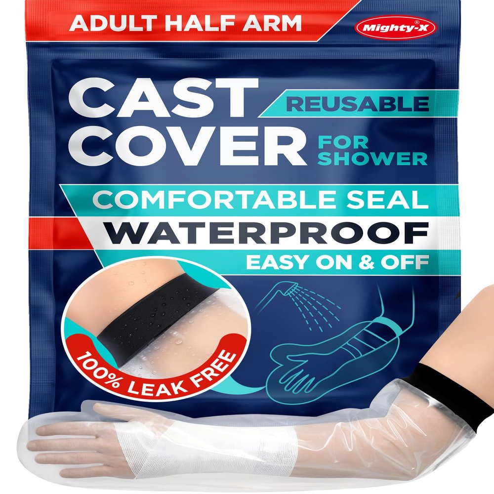 100% Waterproof Cast Covers for Shower Arm - Tight Seal - Reusable Adult Half Arm Cast Protector - Hand, Wrist, Elbow, Forearm - After Surgery Bandage & Dressing Bag Sleeves for Wounds & Burns