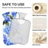 OTVEE Blue Hydrangea Floral Decor Hot Water Bottle with Cover, BPA Free PVC 1L Small Hot Water Bag for Pain Relief Menstrual Cramp Sore Muscles Hot and Cold Compress Therapy view 3
