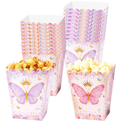 Floral Butterfly Popcorn Favor Boxes butterfly candy Party Wedding Baby