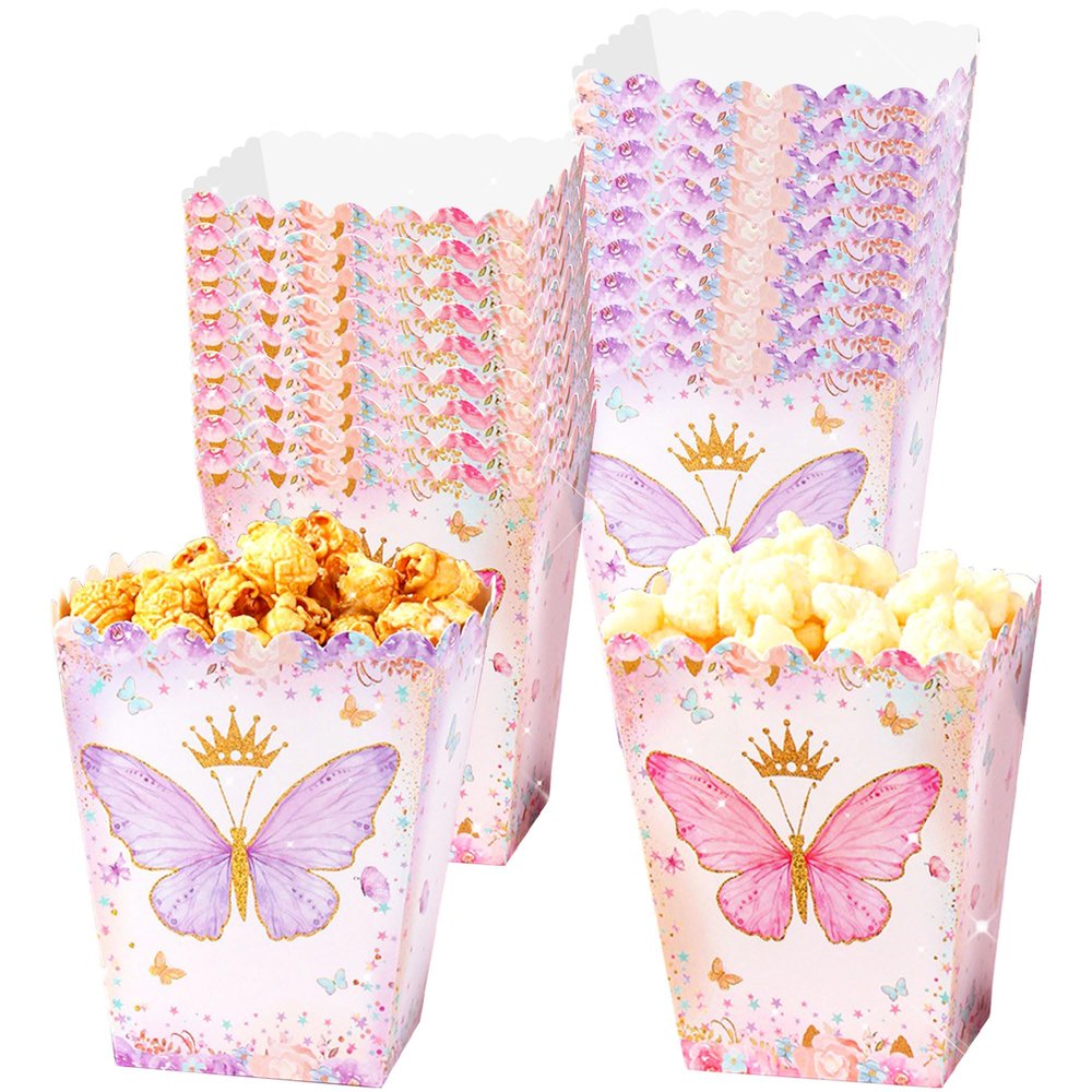Floral Butterfly Popcorn Favor Boxes butterfly candy Party Wedding Baby