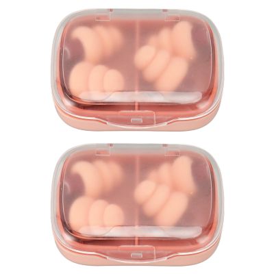 2 Pairs Reusable Noise Canceling Earplugs with Storage Box Soft Comfortable Sleeping Ear Plugs for Travel Office Study Snoring and Relief