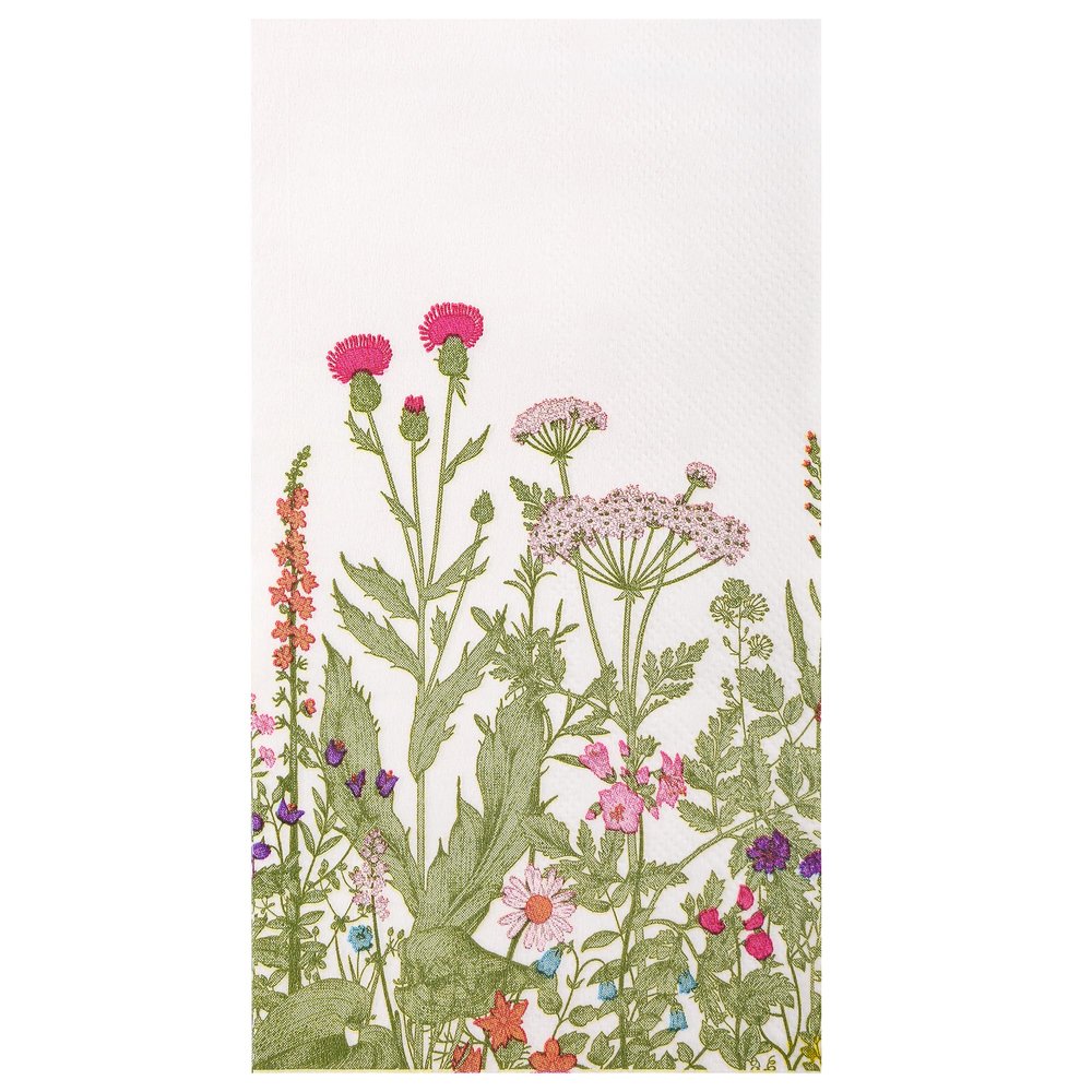 100 Pcs Wildflower Paper Guest Napkins Disposable Floral 3 Ply Napkin Vintage Botanical Green Leaves Herbs Bathroom Hand Towel for Spring Summer Birthday Garden Tea Party Supplies (Wildflower)