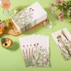 100 Pcs Wildflower Paper Guest Napkins Disposable Floral 3 Ply Napkin Vintage Botanical Green Leaves Herbs Bathroom Hand Towel for Spring Summer Birthday Garden Tea Party Supplies (Wildflower) view 4