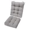 2Pcs Waterproof Rocking Chair Cushion Upper and Lower Back and Seat Sets with Non-Slip Ties Oxford Cloth Surface Polyester Filling Comfortable for Ind view 1