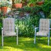 2Pcs Waterproof Rocking Chair Cushion Upper and Lower Back and Seat Sets with Non-Slip Ties Oxford Cloth Surface Polyester Filling Comfortable for Ind view 2