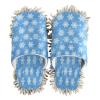 Hezely White Snowflakes Mop Slippers Shoes Microfiber Floor Cleaning Shoes Washable Dust Mop Slippers for House Kitchen, L view 2