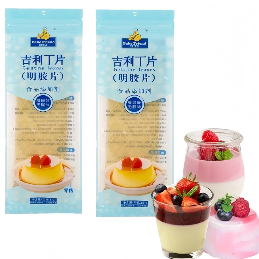 Baking glue, edible gel gelatin powder, mousse cake material, pudding jelly powder, self-made cheese stick, 1.76oz (5g * 10 pieces) 1.76oz5g*10