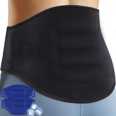 BlissWhisper Ice Pack for Back Pain Relief - 2 Reusable Gel Packs, Leak-Proof Back Ice Pack Wrap for Lower Back Pain, Sciatica, Herniated Disc, Coccyx Pain, with Adjustable Strap, Hot & Cold Therapy