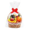 10 Pcs Clear Cellophane Basket Bags Large Size (32 in X 55 in), 3 Mil Thicker Clear Cellophane Wrap, for Gift Bags with 10 Pcs Red Bows Ribbons view 1
