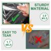 100 Pcs Clear Cellophane Treat Sweet Bags (7 in X 10 in), 3 Mil Thicker Transparent Favor Bags Wrap for Gifs,Candies, Cakes Packaging with Red Bows Ribbon for Christmas Party Wedding view 3