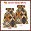 Tnnutp Boho Triangle Stripes Christmas Drawstring Gift Bags- Two Sizes From Small To Jumbo, Xmas Party Supplies view 4