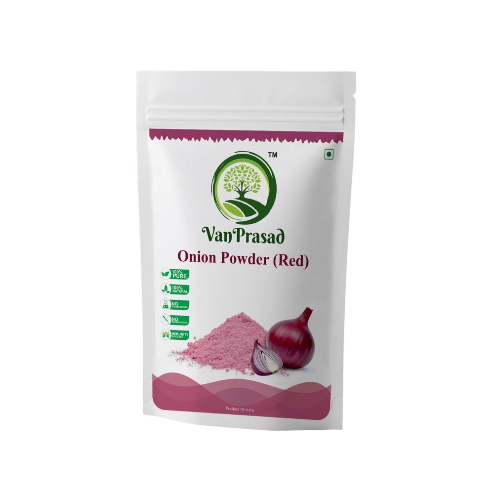 VanPrasad Pure Red Onion Powder | Natural & Hygienic | Rich Flavor & Aroma | No Preservatives | Vegan & Gluten-Free | Ideal for Curries, Soups & Seasoning (1 Kg)