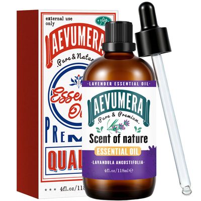 AEVUMERA Lavender Essential Oil Premium Grade Lavender Oil, Natural for Home Scenting & DIY Candle/Soap Making, Air Freshener, Diffuser, Skin and Hair Care, Massage, Aromatherapy - 4Oz Large Capacity