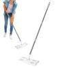 Wide Floor Mop - Adjustable Steel Extension Rod, Deep-Capture Fiber Pad System, Long Handle Laminate Tile Cleaner, Quick-Motion Sweeping Coverage | Tile Shine for Bathroom Moisture Cleanup view 1