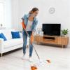 Wide Floor Mop - Adjustable Steel Extension Rod, Deep-Capture Fiber Pad System, Long Handle Laminate Tile Cleaner, Quick-Motion Sweeping Coverage | Tile Shine for Bathroom Moisture Cleanup view 3