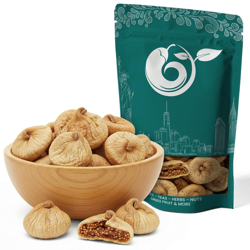 NY Spice Shop Dried Figs - 8 Ounce Chewy Dried Figs for Snacking - Dry Fig Slices for Toppings, Baking, & Smoothies - Naturally Sweet Fig Bits for Dessert, Party Treats & Decoration