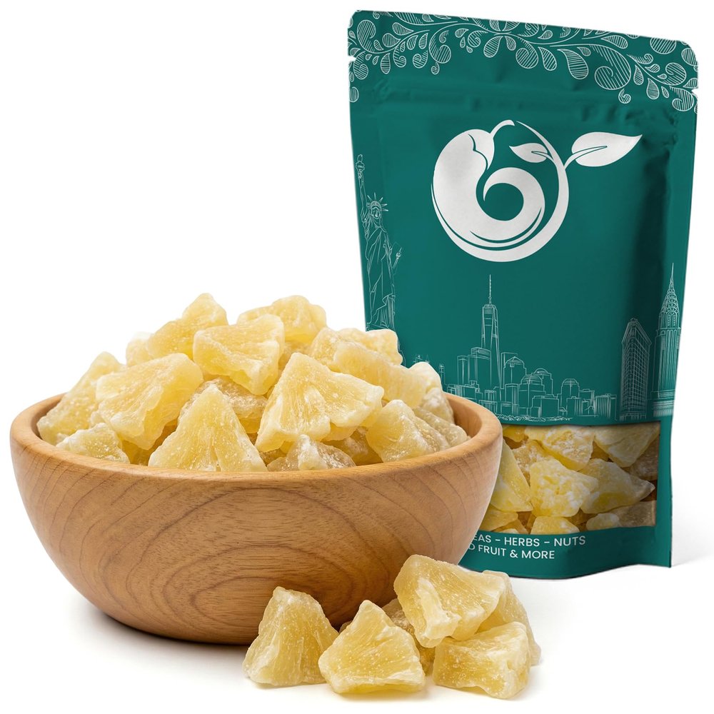 NY Spice Shop Dried Pineapple Chunks - 5 Pound Tropical Pineapples Dried Fruit Snacking Natural Natural sweet Dried Fruit Pineapple Slice for Baking Smoothies - Pineapples Tidbit for Dessert Party Snack