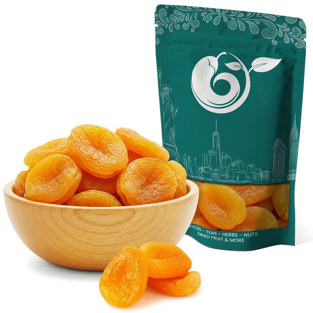 NY Spice Shop Turkish Dried Apricot - 1 Pound Dehydrated Apricot Fruit Snacking - Dried Apricot Pieces for Baking, Smoothie, Tropical Fruit Treat - Natural Apricots for Trail Mix, Dessert, Party Snack