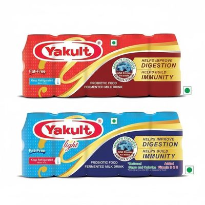 Yakul't Probiotic Drink Original & Light Fat-Free Probiotic Combo | Probiotic Fermented Milk | Pack of 2 (Total 10 Bottles, 65ml each)