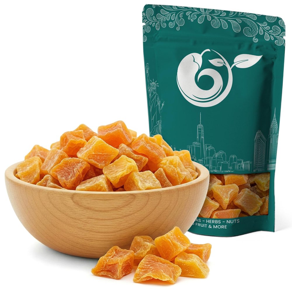NY Spice Shop Dried Mango Diced with SO2-3 Pound Dehydrated Mangos Dice Fruit Snacking - Dried Mango cubes for Baking Smoothies Tropical Fruit Treats - Sweet Diced Mangos for Trail Mix Dessert Snack