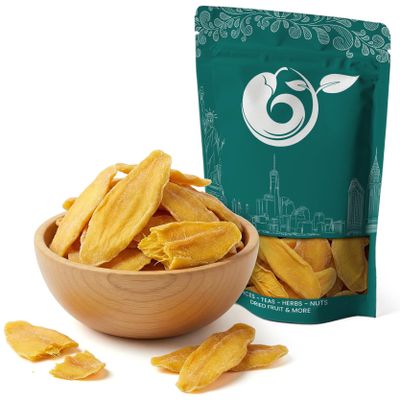 NY Spice Shop Dried Mango Slices - 1 Pound Dehydrated Mango Slices Fruit Snacking - Dried Mangoes Snack Slice For Baking Smoothies - Natural Healthy Dried Mangos For Trail Mix For Dessert Party Snack