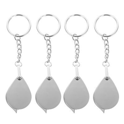 BETOOKY 4pcs Folding Handheld Magnifier Keychains 10X Portable Mini Hand Magnifying Glass with Keyrings for Maps Books Jewelry Reading Supplies