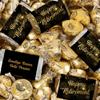 372ct Happy Retirement Black & Gold Candy Mix - Wrapped Chocolate Miniatures & Gold Foiled Almond Milk Chocolate Kisses for Celebratory Party Favors & Gifts view 1