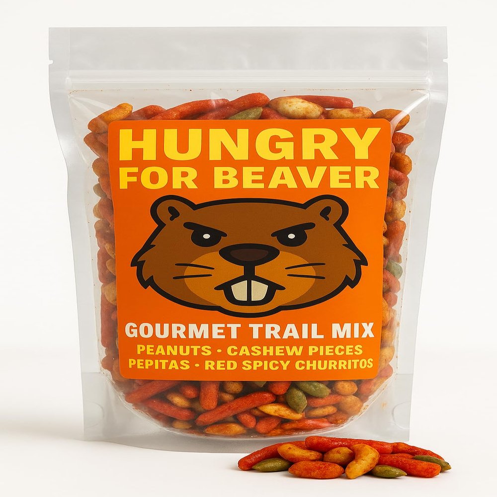 Hungry for Beaver Trail Mix Crunchy Snacks for Animal Lovers, Funny Adult Gag Gift Spicy Treat for Men & Heat Lovers, Easter Basket Dirty Santa White Elephant
