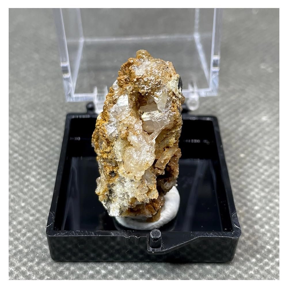 Crystal Stone Natural Mineral Specimen Stones and Crystals Quartz (Box Size 3.4 Cm) Crystal Stone Holder Necklace(Type B)