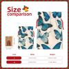 CENGDADA Retro Blue Butterfly Xmas Drawstring Linen Holiday Gift Bag Wrapping Reusable New Year Gifts With Label view 4