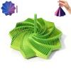 3D Printed Expanded Sensory Fidget Star, Fractal Fidget Hexagon with Handles, 2026 New Star Shaped Fidget Toys for Desktop Decompression Toy Stress Relief Whirling Spiral (Yellow Green, 4.72in) view 1