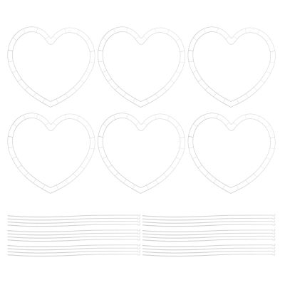 6pcs Heart Shaped Bouquet Making Frame - Plastic Frames for Flower Crafting - DIY Wedding Wreath Decoration Bouquet Form Floral Arrangement Supplies