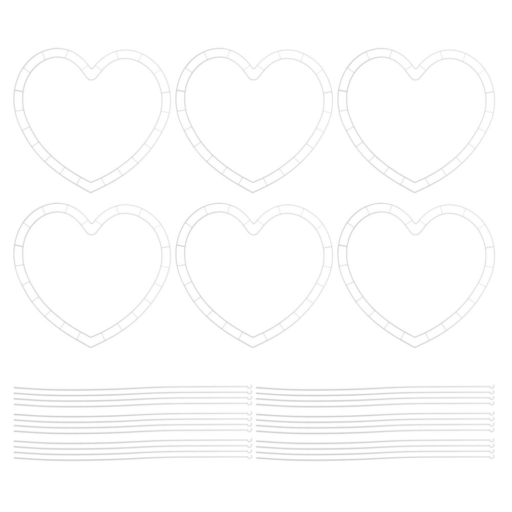6pcs Heart Shaped Bouquet Making Frame - Plastic Frames for Flower Crafting - DIY Wedding Wreath Decoration Bouquet Form Floral Arrangement Supplies