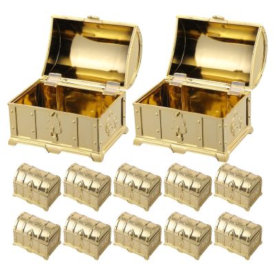 12PCS Pirate Treasure Chests: Mini Vintage Pirate Jewelery Box - Games Toys Set for Children Play Favor Party Supplies Decor Halloween Decorations