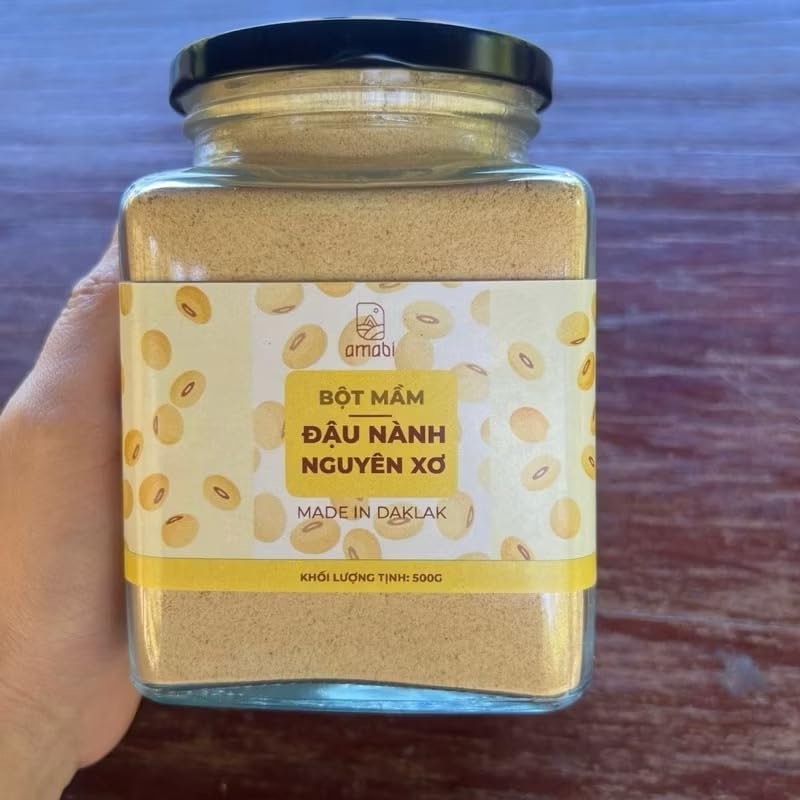 Amabi Whole-Fiber Soybean Germ Powder, 500g | Pure Soy Powder from Daklak | No Preservatives | Supports Digestion & Nutrition