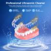 TEBAL Ultrasonic Retainer Cleaner Machine, 52kHz Ultrasonic Denture Cleaner for Night Guards, Braces, Aligner, Toothbrush, Jewelry and More, Dental Cleaning Pod with Digital Timer & 250ML, White view 2