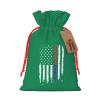 MUSM Thin Red and Blue Line American Flag Bags, Santa Wrapping Bags, with Drawstring and Tags Reusable view 2