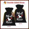 MUSM Pitbull Mama Bags, Santa Wrapping Bags, with Drawstring and Tags Reusable view 3