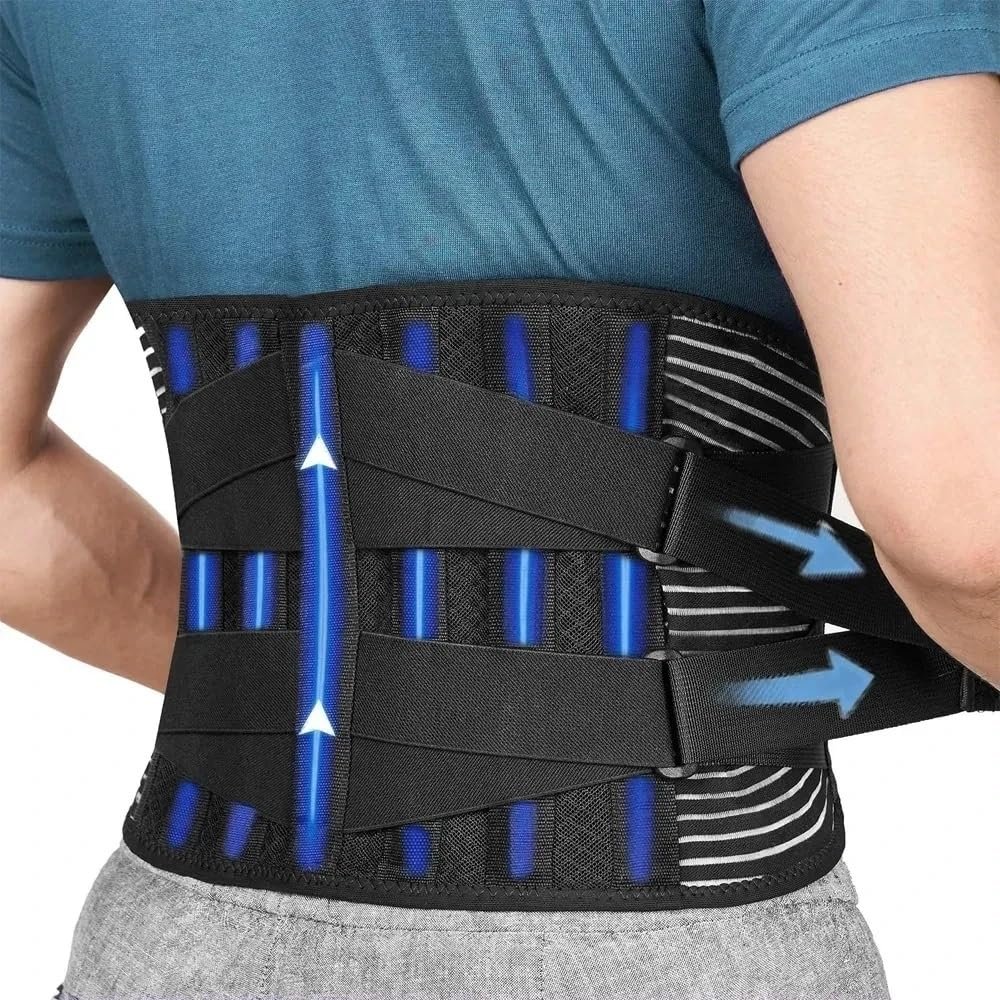 Lower Back Pain Relief Brace for Men and Women - Orthopedic Lumbar Support Belt & Posture Corrector for Stabilizing Lumbar Vertebrae (X-Large, Black)