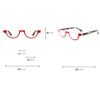 XINGNIAN Half Moon Black Reading Glasses 2.00 Strength Half Round Spring Hinges Vintage Readers for Women and Men view 2
