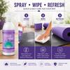 Fresh Mat Yoga Mat Cleaner Spray - Natural Deodorizing Cleaner for Yoga Mats & Fitness Equipment - No-Rinse, Residue-Free Formula with Witch Hazel & Essential Oil, Peaceful Lavender (24 fl oz). view 3