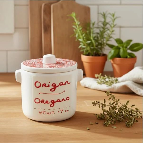 Aux Anysetiers Du Roy, French Oregano (Origan), in Lidded Ceramic Crock, 0.7 oz (20 g), Imported from France