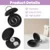 Elegaperma 4pcs Round Earplugs Case, Portable Mini Round Ear Plug Holder with Lanyard Storage Cases for Earbud Plug Business Trip Storage Earbuds Trinkets Ect (Black) view 3