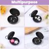 Elegaperma 4pcs Round Earplugs Case, Portable Mini Round Ear Plug Holder with Lanyard Storage Cases for Earbud Plug Business Trip Storage Earbuds Trinkets Ect (Black) view 4