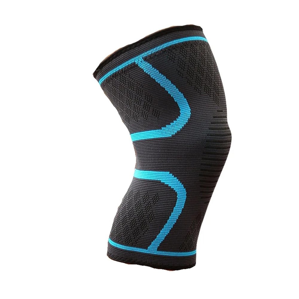1PCS Fitness Running Cycling Knee Support Braces Elastic Nylon Sport Compression Knee Pad Sleeve for Basketball Volleyball(Blue,3X-Large)