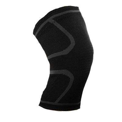 1PCS Fitness Running Cycling Knee Support Braces Elastic Nylon Sport Compression Knee Pad Sleeve for Basketball Volleyball(Black with Grey,3X-Large)